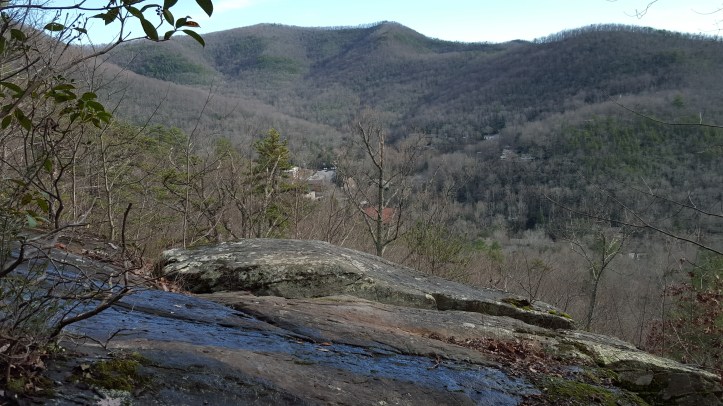Nice Rock outlook and seeing Montreat College off in the distance